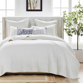 Gl-2303amsk Greenland Home Textured Bedding Set 3-piece King/cal King Monterrey White