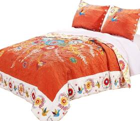 Jzvrv8 Greenland Home 3 Piece Topanga Quilt Set King/cal King Multi
