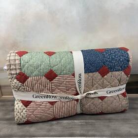 6906010 Greenrow Willow Patchwork Quilt Full/queen 93 Inch X96 Multicolor Nwot