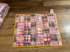 7354397 Greenrow Two Madras Plaid Patchwork Quilts Twin/full And 2 Shams Nwt
