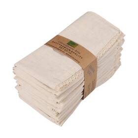 Grownhome Arts Pack-of-12 Size-12-ivory Ivory Lace Cotton Linen 85% 15% 12 Pcs Set Size-12x12 Inches D Inch