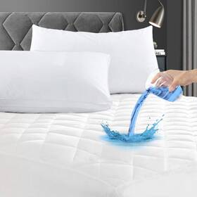 Grt 883343538979 King Waterproof Mattress Pad 100% Quilted Fitted Pro