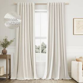 Gkymbtzgcl5296ms Guken Cream Linen Blackout Curtains 96 Inch Length 2 Panels Set For Living Room Bed