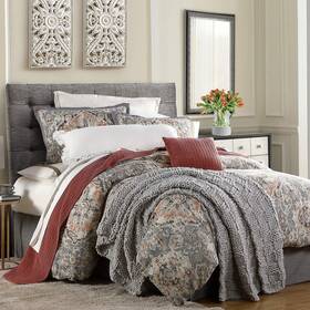 Fb1936-fl-oc H Hiend Accents Carmen Kilim 3 Piece Comforter Set With Pillow Shams Gray Meda