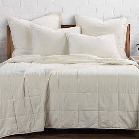 Fb3400-kg-nt H Hiend Accents Stonewashed Cotton Canvas Coverlet King Size Natural Solid Color