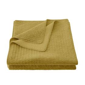 Fb6500-fq-tu H Hiend Accents Stonewashed Cotton Velvet Quilt Queen Size Taupe Yellow Solid