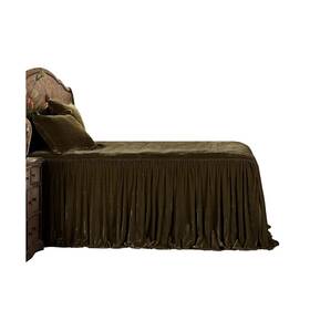 Fb6900-qn-go H Hiend Accents Stella Faux Silk Velvet 3 Piece Bedspread Set With 2 Pillow Sha