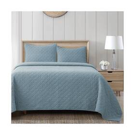 Pk3200-kg-ml H Hiend Accents Stonewashed Cotton Gauze 3 Piece Vintage Quilt Set King Size