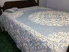 H207671 Jacquard Full Bedspread New Medallion Cotton Blue