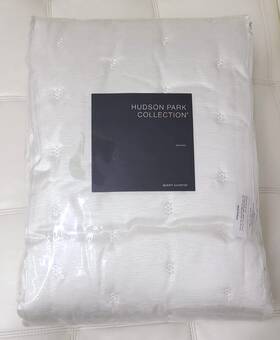 100096173qn Hadson Park Collection Nouveau Queen Coverlet Ivory Jacquard Front 92 X 96