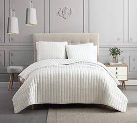 Hallmart 679610819151 Riverbrook Home Coverlet Collection Quilt Set Queen Moonstone 3 Pc