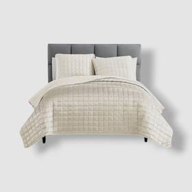 Hallmart Collectibles 679610818987 White Dove Luxe Lyndon Quilt Coverlet 3-piece King Set