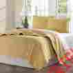 Ham-6218 Hampton Hill Calypso Cotton Quilted Coverlet Set Queen Gold Comforter Bed In Bag 675716323608