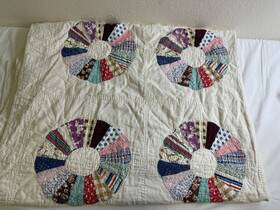 98769098 Handmade Vintage Dresden Floral Rustic Primitive Quilt Distressed Cutting Farm