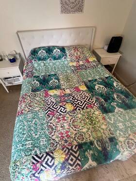 Csq-456 Handmade Patchwork Bedspread Blanket 95 Inch 87