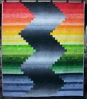 Handmade Mercury Rising Modern Throw Quilt Green Orange Yellow Gray