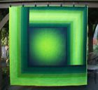 Handmade Phosphorescence Modern Throw Quilt Green Chartreuse Cotton