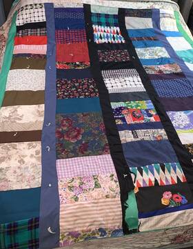 Q224 Handmade Very Vintage 58 Inch X72 Quilt Repair/repurpose Multicolor