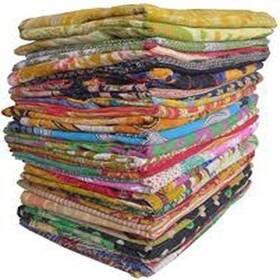 Slmf001 Handmade 10 Pieces Mix Lot Of Indian Tribal Kantha Quilts Vintage Cotton Bed Cover Thr