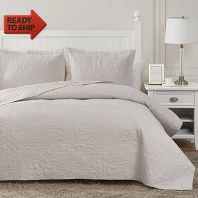 Hansleep 313034183183 Cream Quilt Twin Size - Damask Ultrasonic Summer Bedspread Soft
