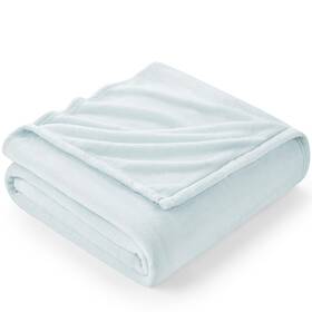 Hsus25pbkasd87fu Hansleep Fleece Ice Blue Full Blanket Super 84x90 Inches
