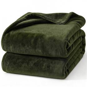 Kasc19fu Hansleep Fleece Moss Green Full Blanket 84x90 Inches