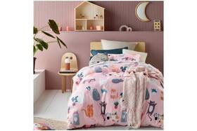 5094130 Happy Kids Glow In The Dark Quilt Cover Set Miaow - Single