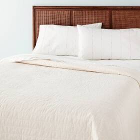83030468 Hearth & Hand With Magnolia King Channel Stitch Heathered Quilt Twilight Taupe - And