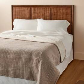 87527070 Hearth & Hand With Magnolia Full/queen Microstripe Matelass Coverlet Cocoa Praline - And
