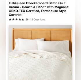 88503605 Hearth & Hand With Magnolia Nwt Full/queen Checkerboard Stitch Quiltcream - And