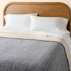 91127897 Hearth & Hand With Magnolia King Subway Tile Coverlet Blue/tan - And