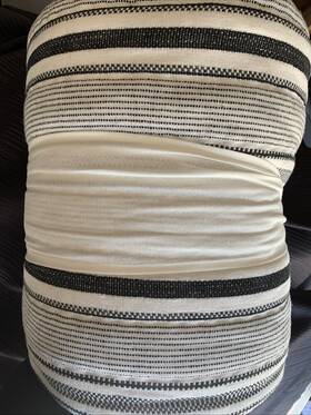 Hearth & Home 493240201878 Full/queen Textured Stripe Quilt Dark Gray/cream - And Hand With Magnolia
