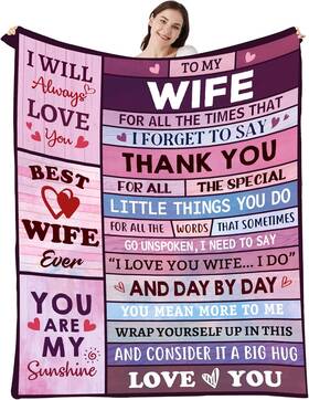 Dz18-wife-5060 Heifam Mothers Day Birthday Gift From Husband Gifts To My 50x60 Wife Gift-purple