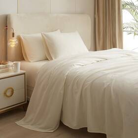 Hbdst01-cqf Highbuy Cream White Queen Sheets Set 4 Piece Cooling Bedding - Breathable
