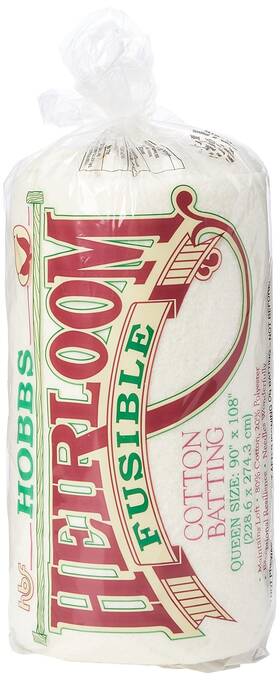 Hf90 Hobbs Batting Heirloom Premium Fusible Cotton Blend 90 Inch X 108 White