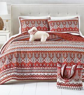 Holiday Lane 194145534121 Fair Isle 4-pc. Quilt Tote Set