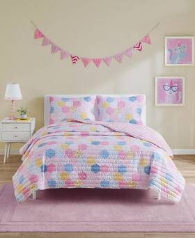 Home 022164252224 Patchwork Reversible 3-pc. Full Queen Quilt Mini Set