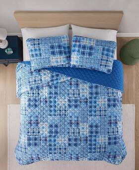 Home 022164252262 Wyatt Patchwork Reversible 2-pc. Twin Quilt Mini Set