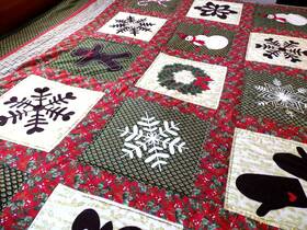 Home Classics 734737141650 Christmas Holiday Patchwork Quilt King Size Snowman Gingerbread