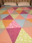 Home Classics Avery Full Queen Patchwork Quilt Turquoise Cotton Pink