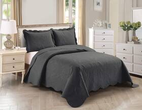 Home Collection 665752499283 3pc King/cal King Over Size Elegant Embossed Bedspread Set Light