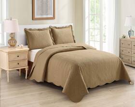 Home Collection 665752499917 3pc King/cal King Over Size Luxury Embossed Bedspread Set Light Weight Solid
