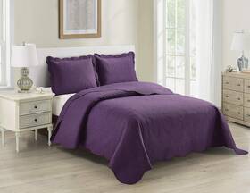 Home Collection 665752499948 3pc King/cal King Over Size Luxury Embossed Bedspread Set Lig