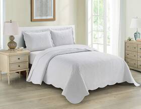 Home Collection 665752500033 3pc King/cal King Over Size Luxury Embossed Bedspread Set Light Weight Solid