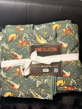 Inn106203 Home Collection Bedspread Quilted Queen King Cal Floral Butterfly Polka Dot