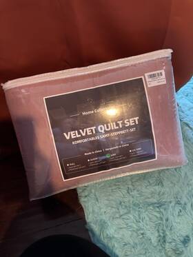 Xoa40jpqtsh Home Collection Velvet Quilt Set King Size