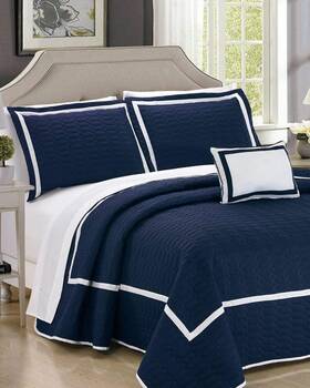 Home Design 840444143167 Chic Navy Quilt Blanket Comforter 2 Pillow Shams Set King Nordstrom