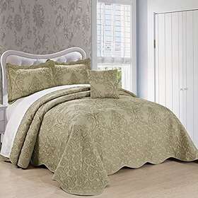 Home Soft Things 731236415312 Damask 4 Piece Bedspread Set Scalloped Edge Reversible Quilt Coverlet Comfor