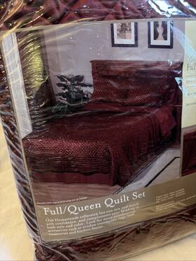 Home Trends 041808368688 Full / Queen 3 Piece Quilt And Shams Set Maroon