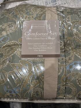Home Trends 085989522828 New Glendale Twin Comforter Set 68 Inch X90 Cotton Face And Border Home Trends 085989522828 New Glendale Twin Comforter Set 68 Inch X90 Cotton Face And Border